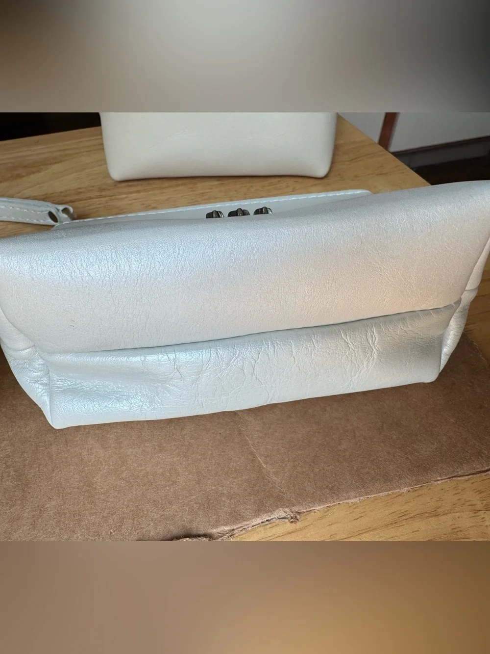 Portland Leather Goods Medium Chelsea Pouch Pearl Tree Stamp Like New